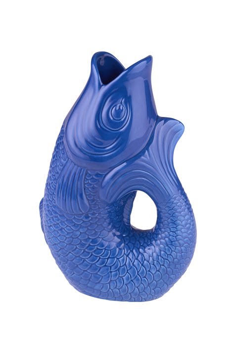 Monsieur Carafon, Fisch, Vase, S, azure, 1,2 Liter