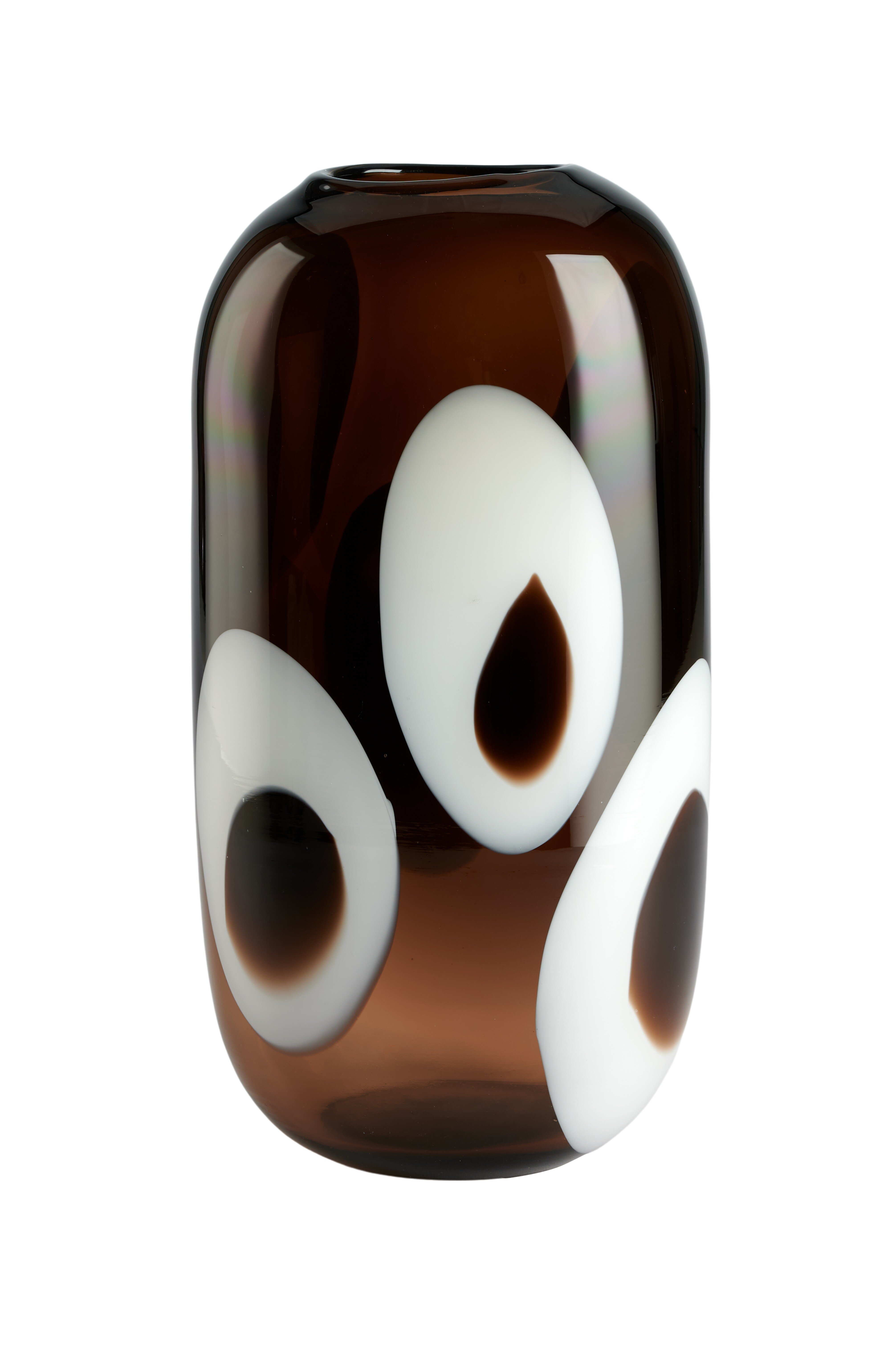Chiffon, Vase, H32cm, braun/weiß, df