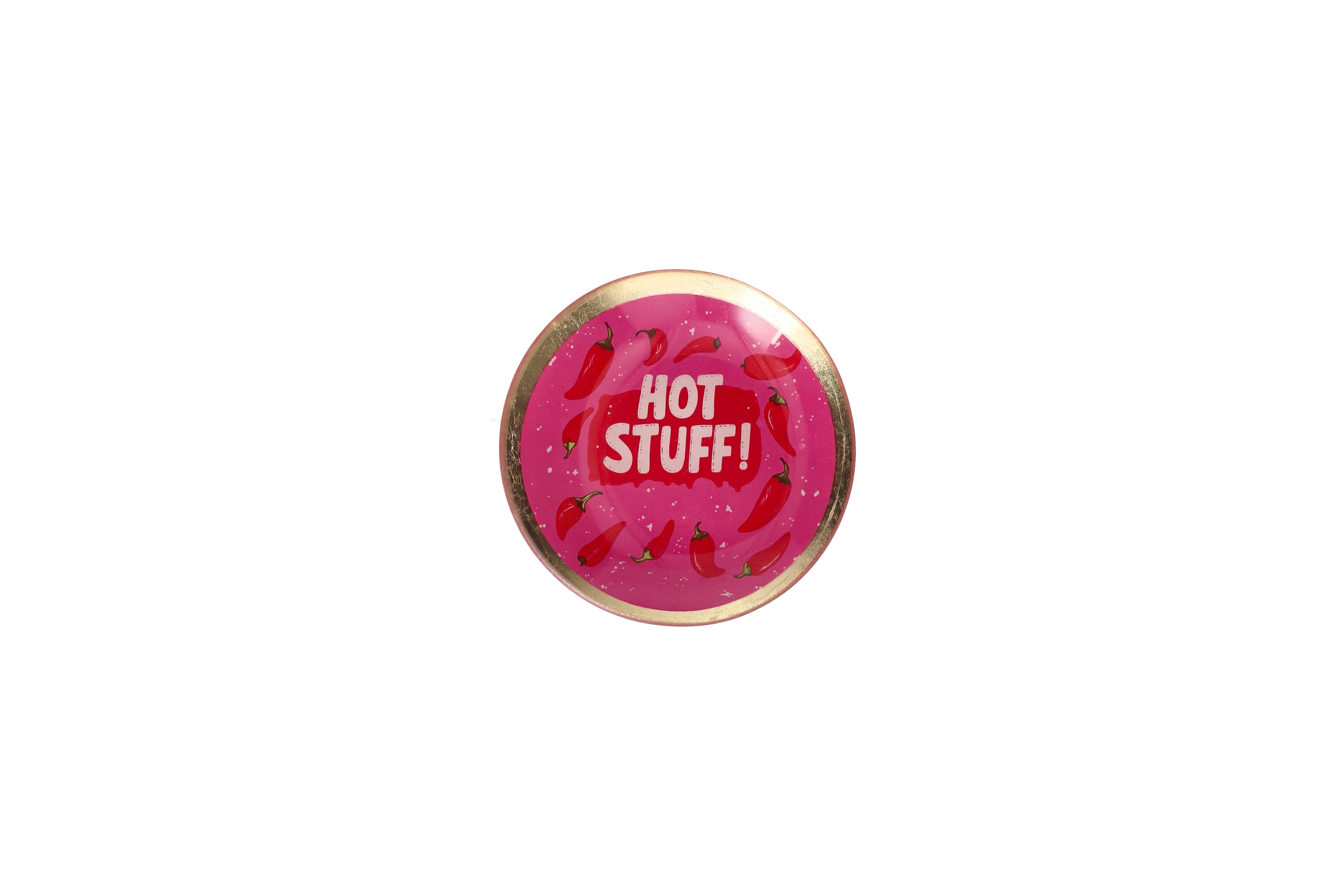 Love Plates, Glasteller S, Motiv: Hot Stuff, rund, rosa