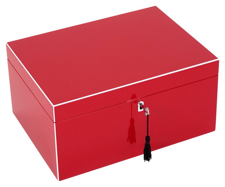 Tang, Schmuckbox, L mit Schloss, rot
