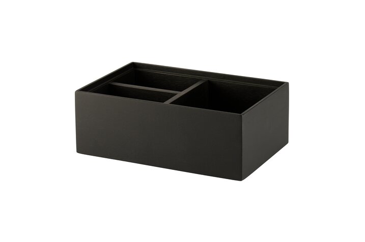 Bento, box w.division, mango wood, rectangular, black