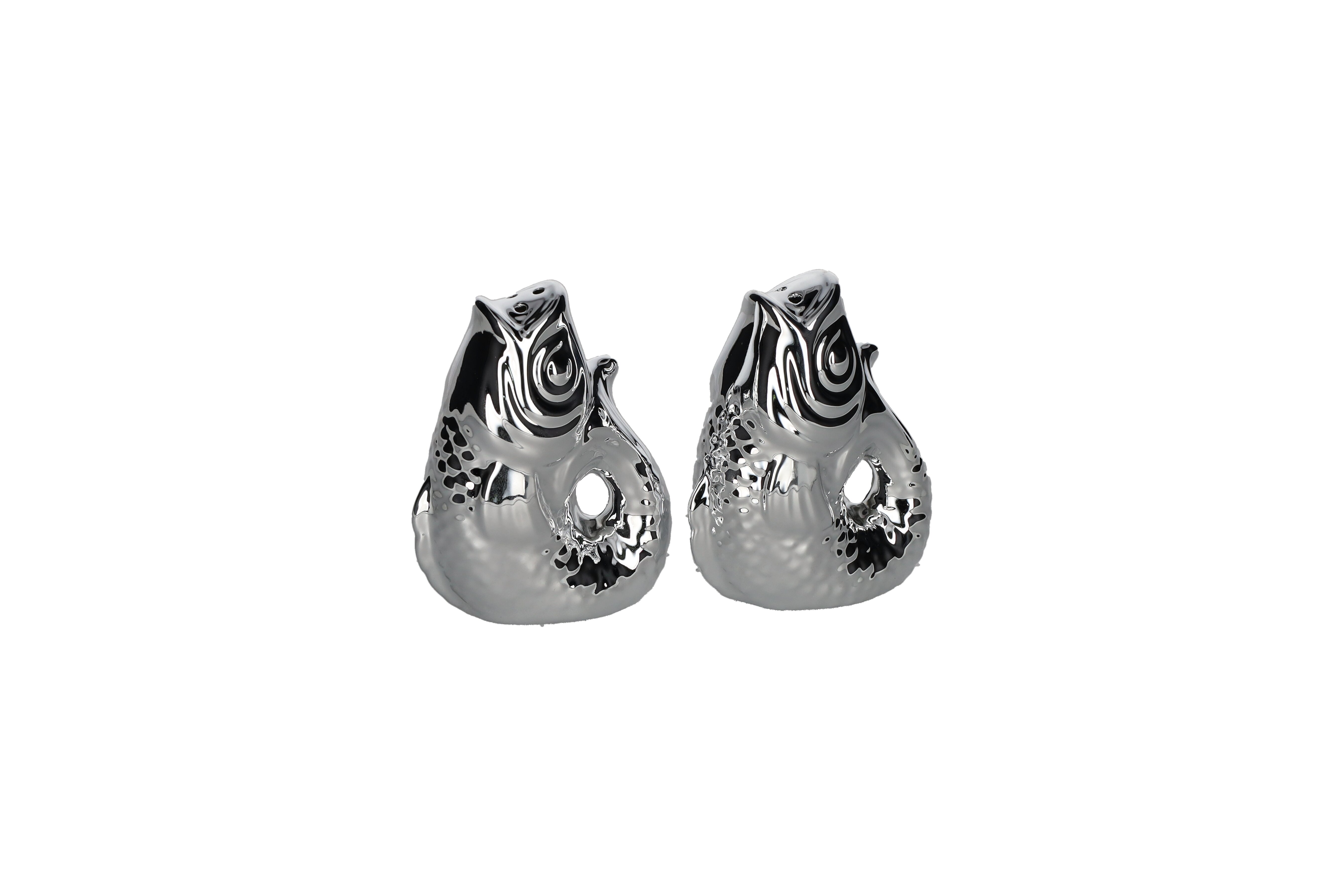 Monsieur Carafon, Fisch, Salz-/Pfefferstreuerset 2tlg., silber