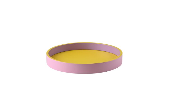 Spa, Tablett, S, rund (20x2,5x20cm), 3 farbig, gelb/lila/rosa
