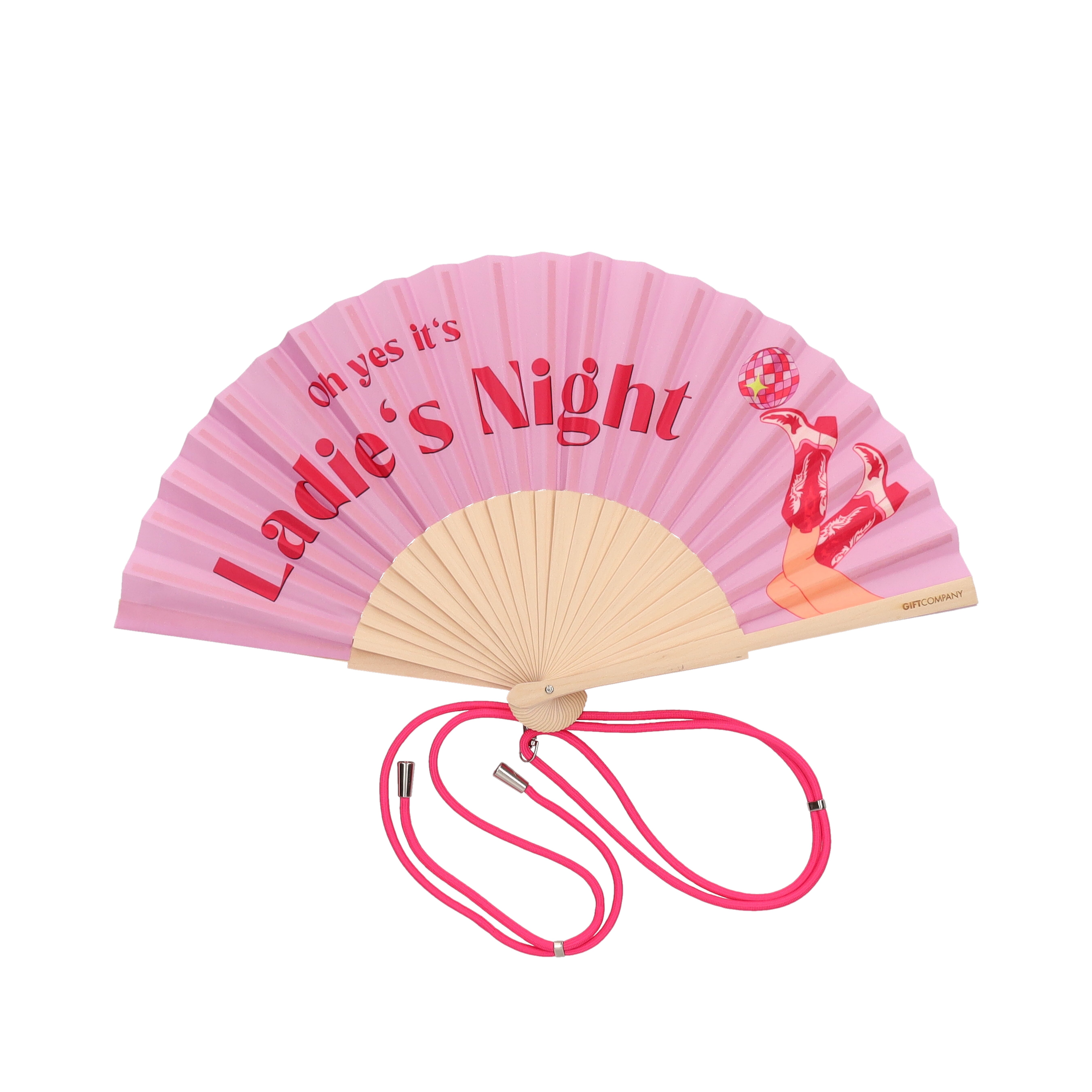 Fififan, Fan, 23cm, motive:  ladies night, pink