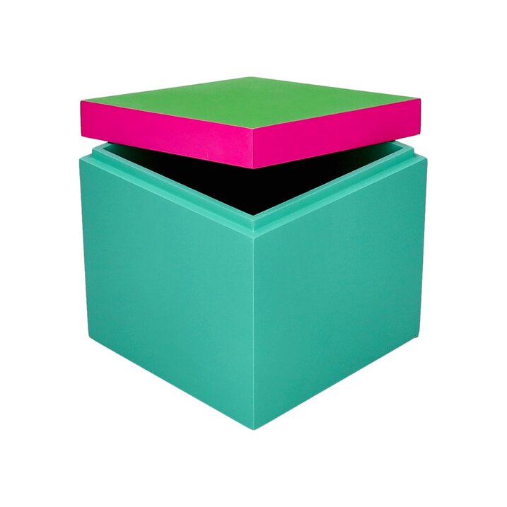 Neo, Box, S(13x13x13cm), 3 tone, neon green/neon pink/turquoise