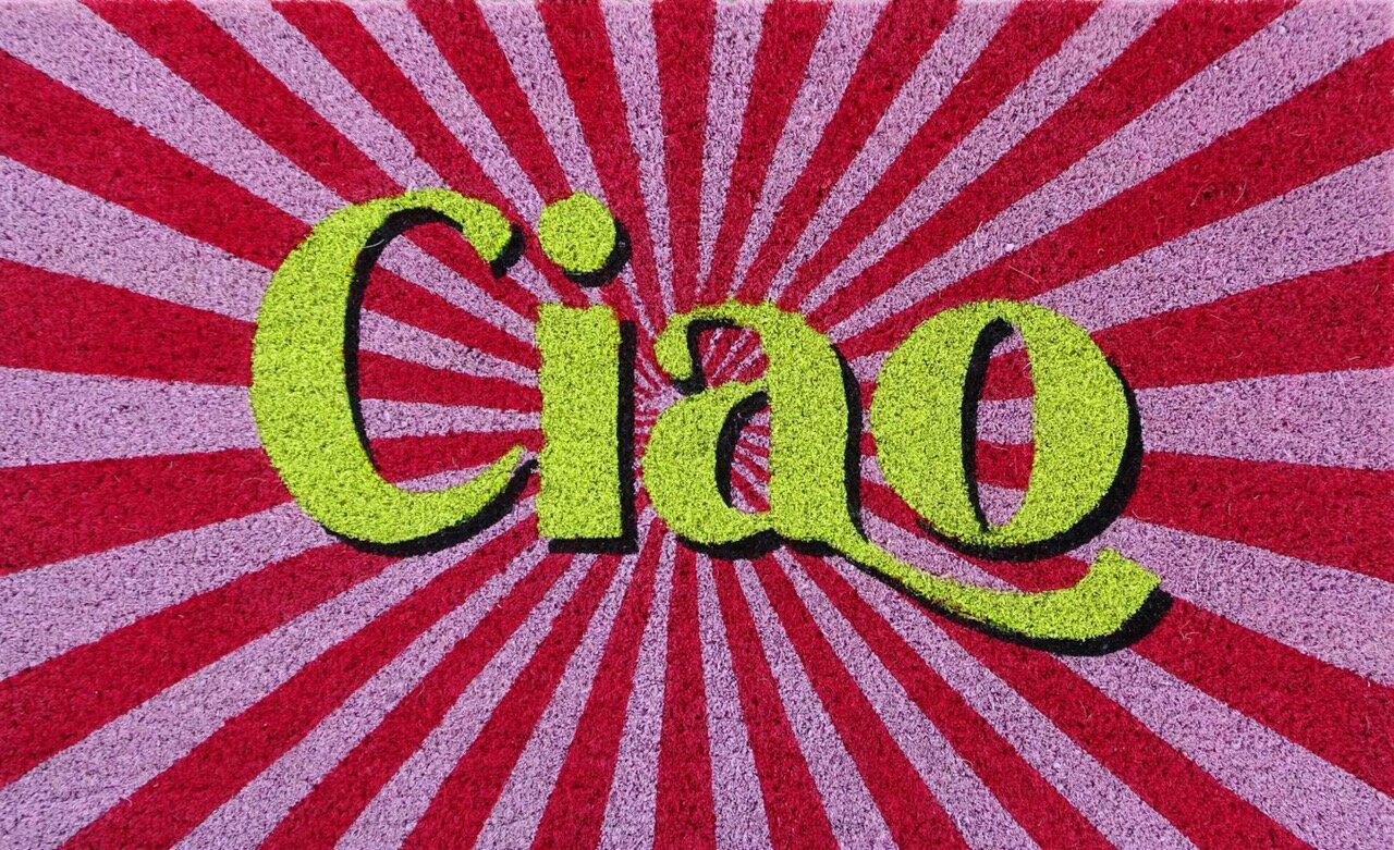 Fussmatte, Motiv: Ciao, rosa/pink/gelb