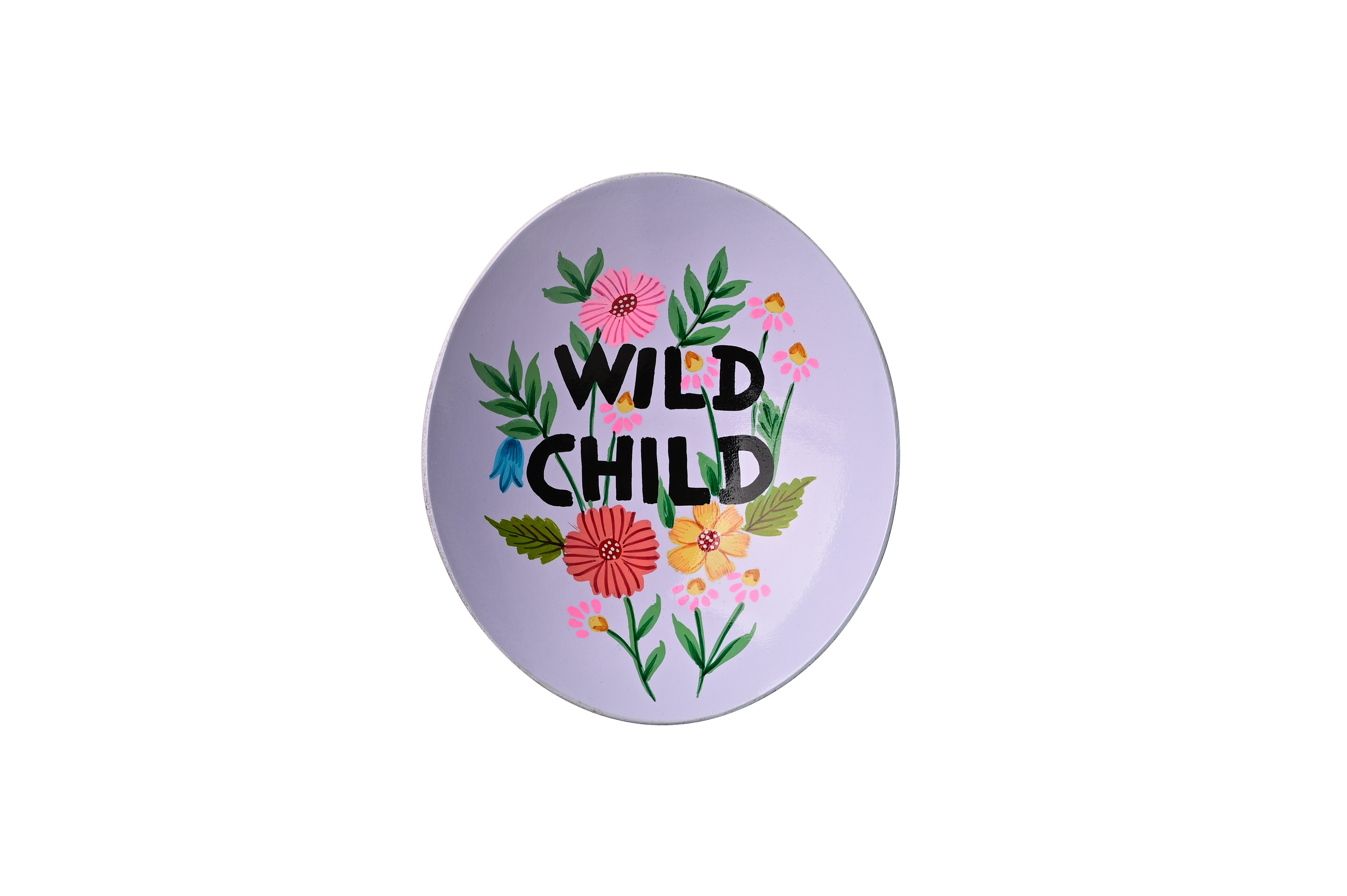 Love Plates, Dekoteller, Mangoholz, Motiv: Wild Child, oval, tief