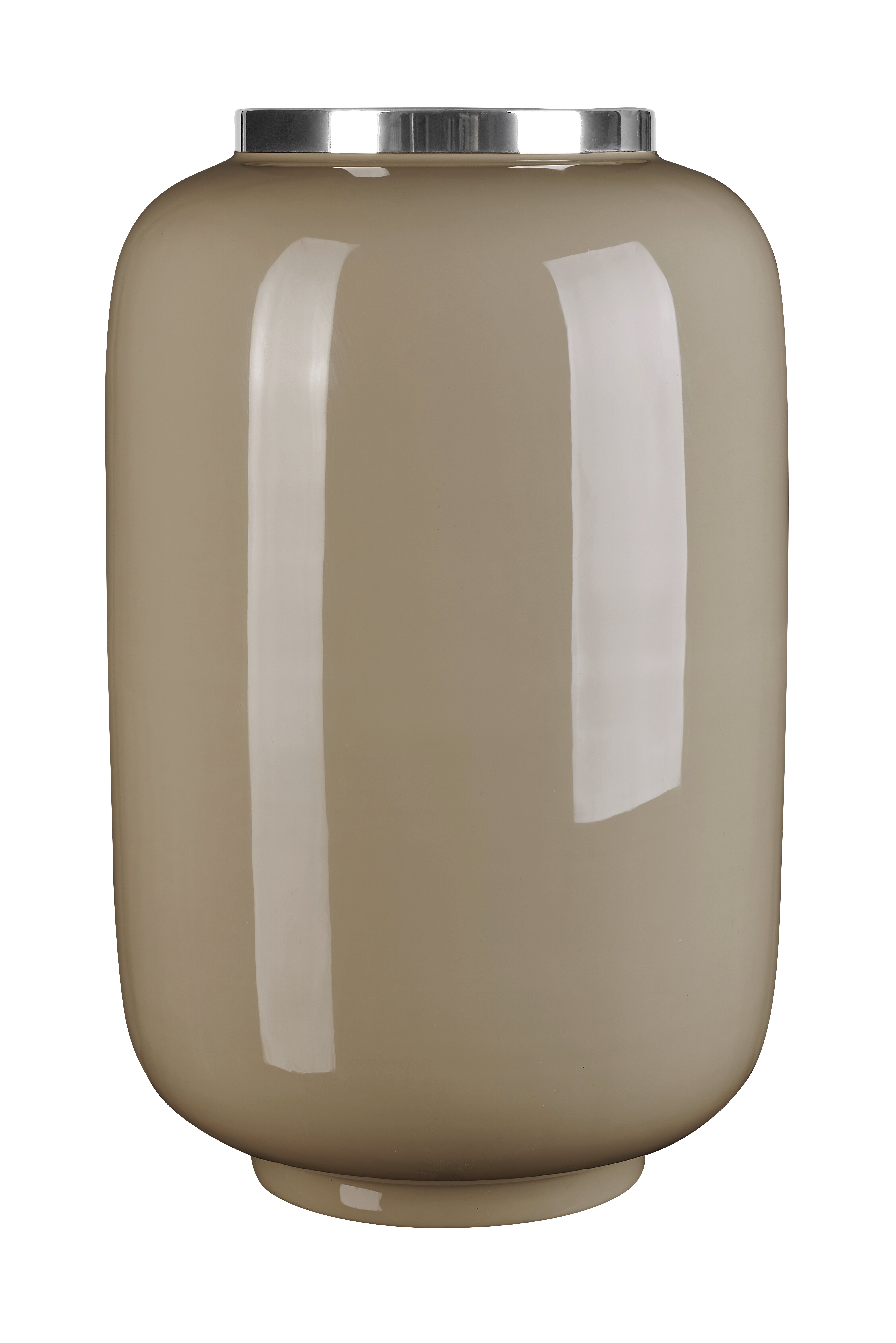 Saigon, Vase mit Metallring, L(H40cm), schlamm/silber