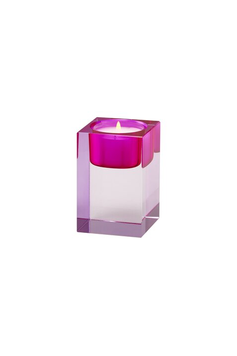 Sari, Kristallglas, Teelichthalter S(H7,7cm), pink/rosa, gs
