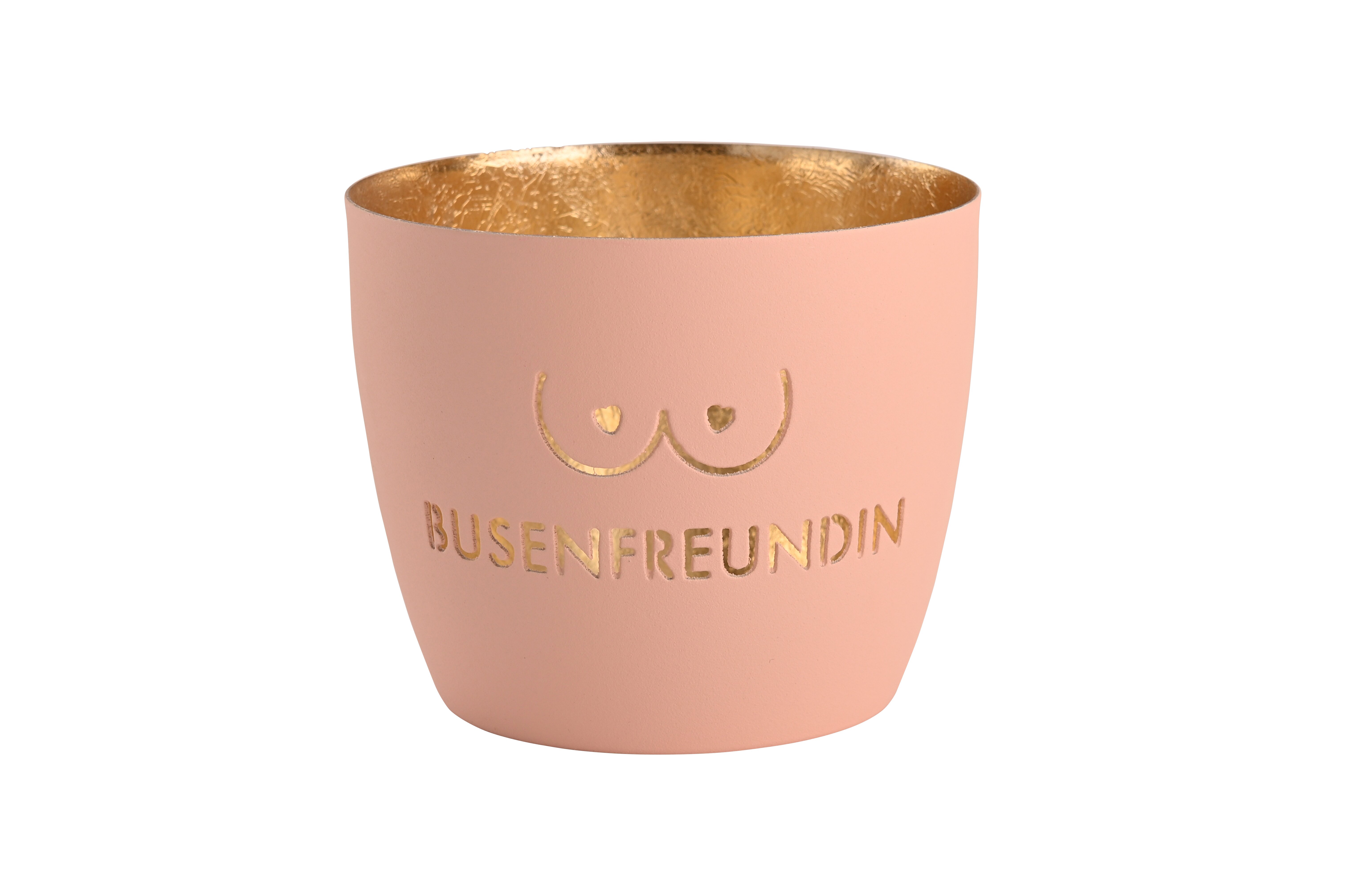 Madras, Windlicht, M, Motiv: Busenfreundin, pastellrosa/gold