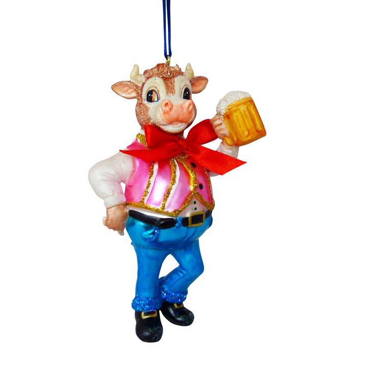 hanger bull with beer mug, multicolor