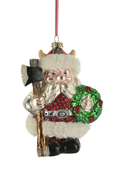 Hänger Wikinger mit Axt und Kranz, rot/weiß