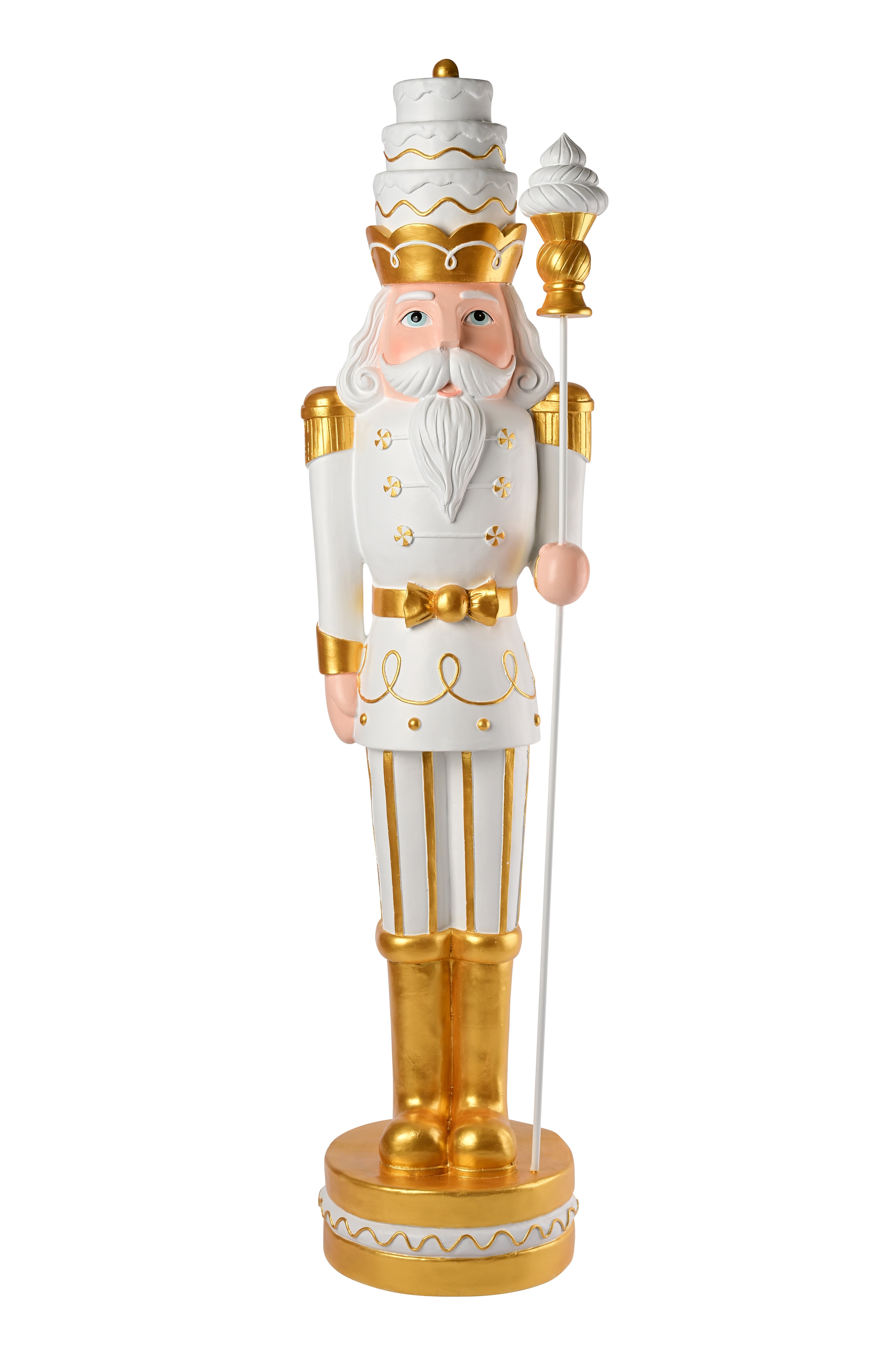 Noce, Nussknacker, H125,5cm, weiß/gold