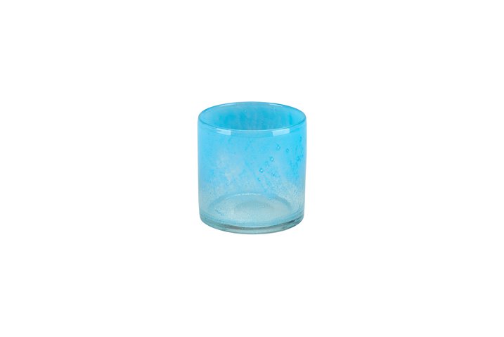 Linen, votive, M, bubble, color gradient, turquoise, solid