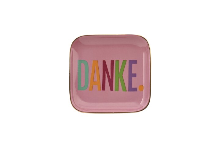 Love Plates, Deko-Teller S, Porzellan, Danke, rosa