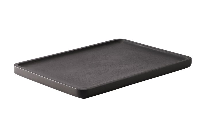 Bento, tray, M, acacia wood, rectangular, black