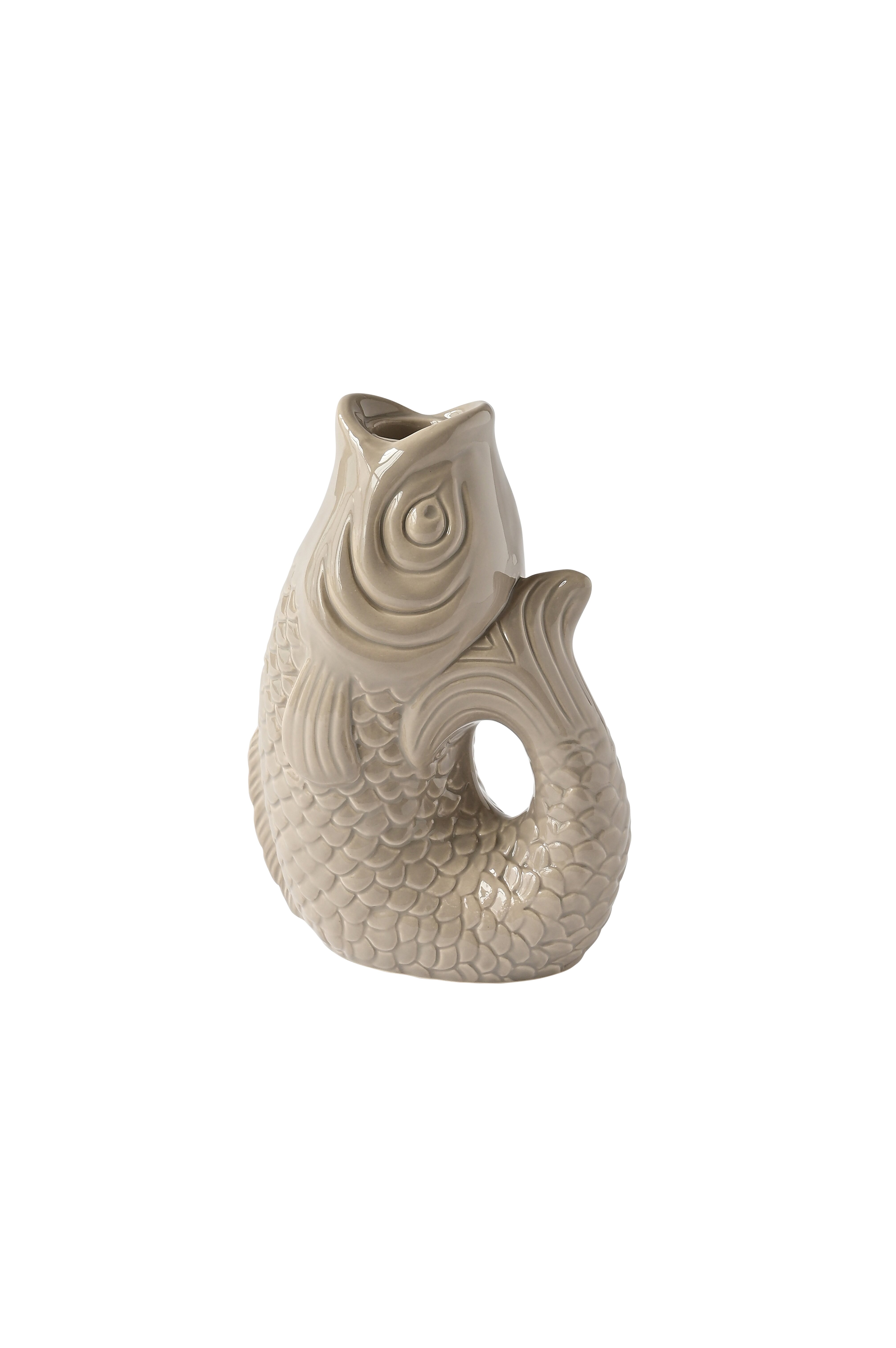 Monsieur Carafon, Fisch, Kerzenhalter S(H16,2 cm), sandstone