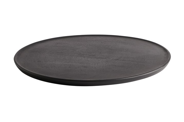 Bento, tray, L, mango wood, round, black