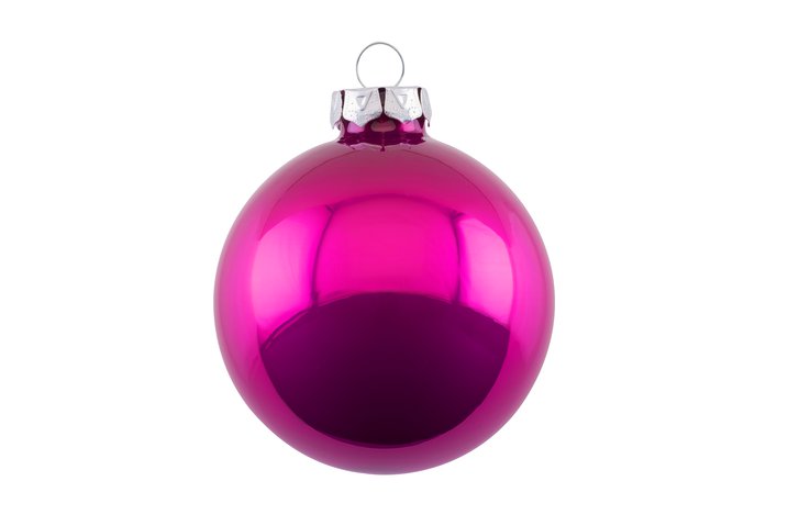 Christmas tree ball 8cm opal, fuchsia