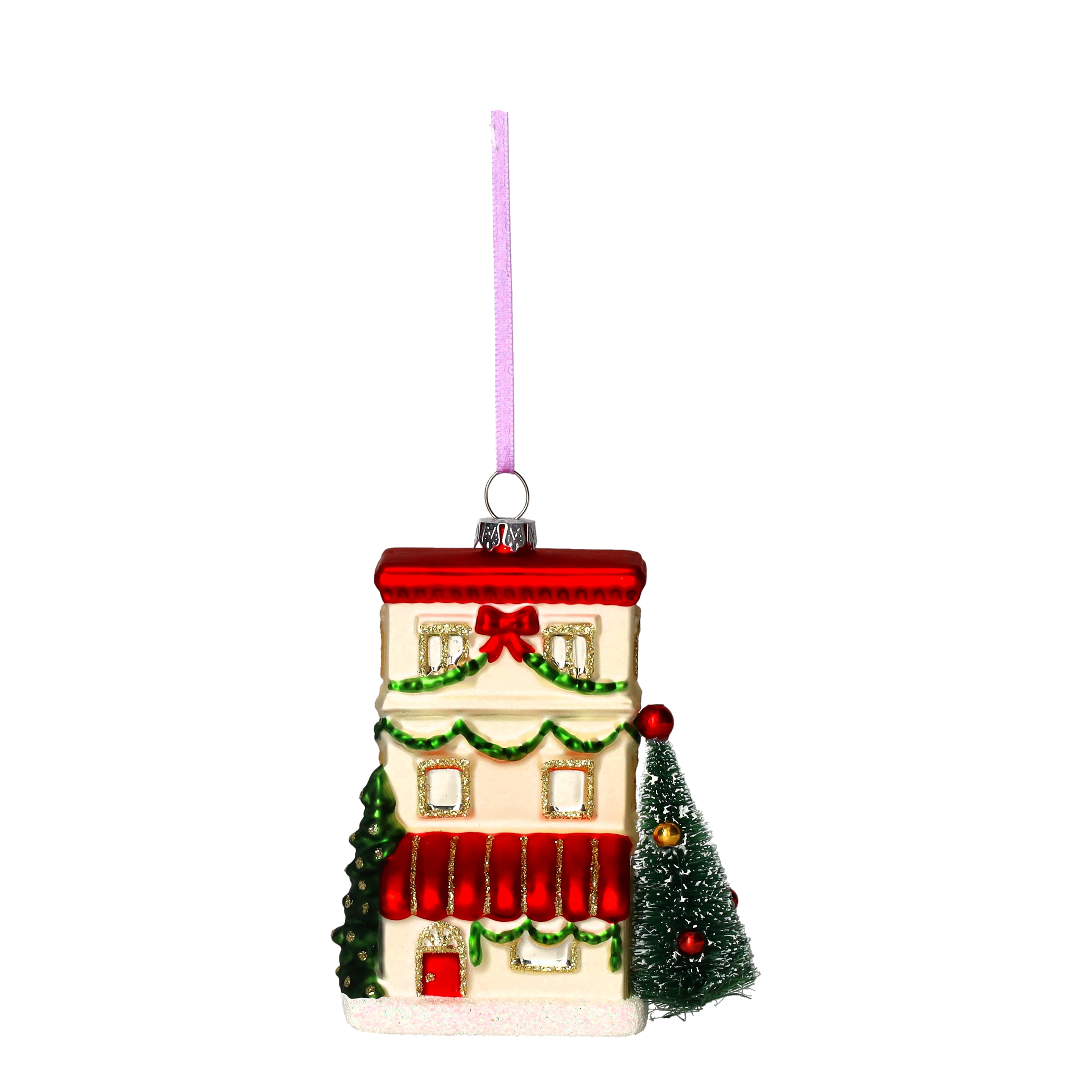 Hänger Haus, weiss/rot