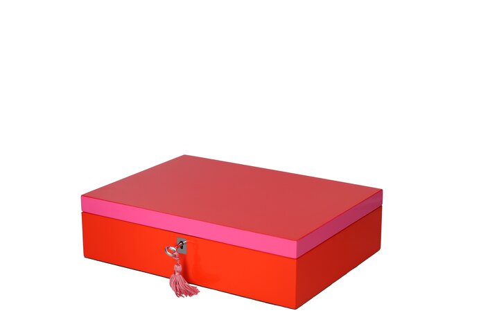 Tang, jewellery box, M, flat, red/pink