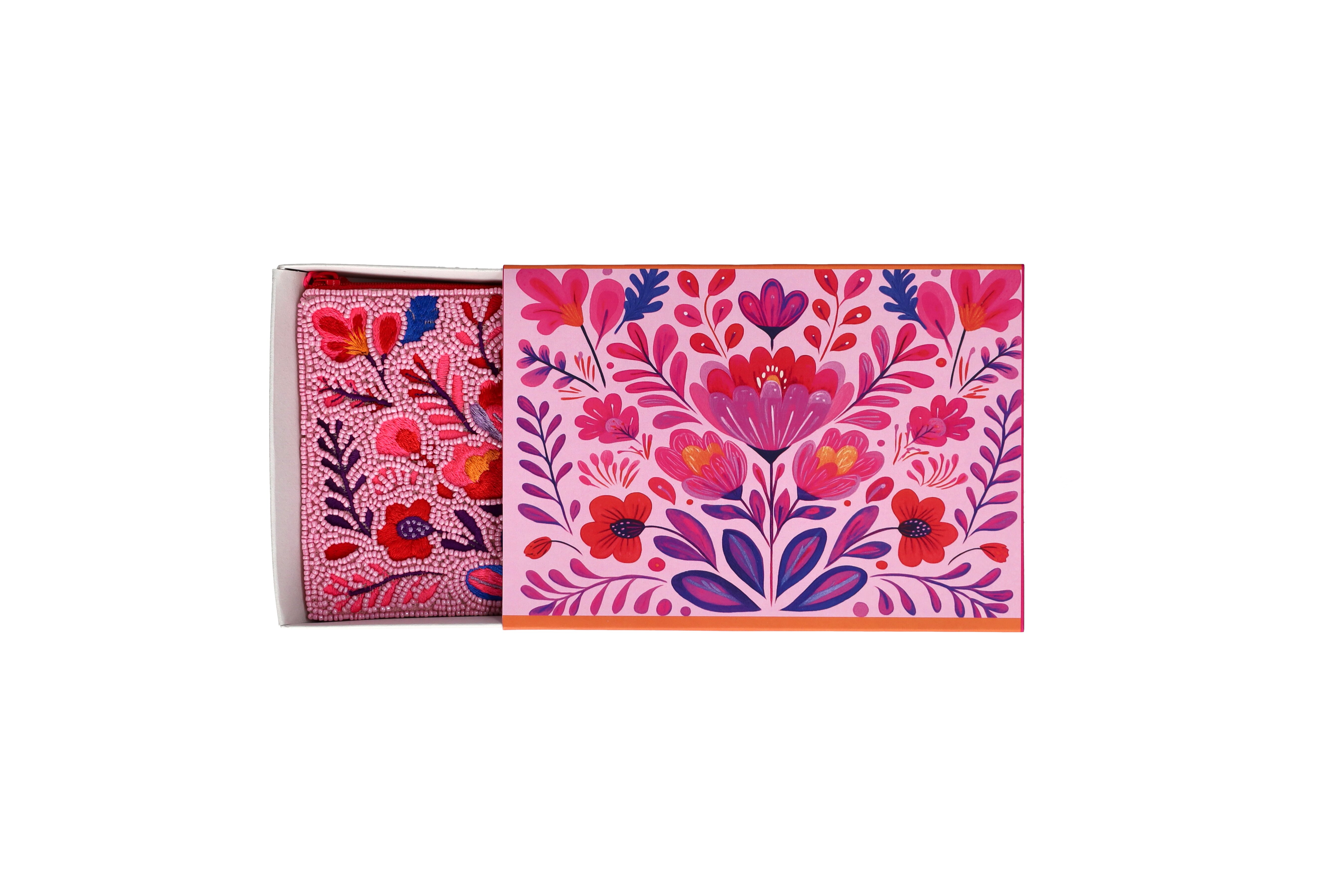 Elodie, cosmetic bag, M, motive: flowers, pink