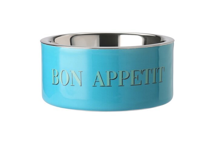 Love Pets, bowl, M, motive: Bon Appettit, turquoise