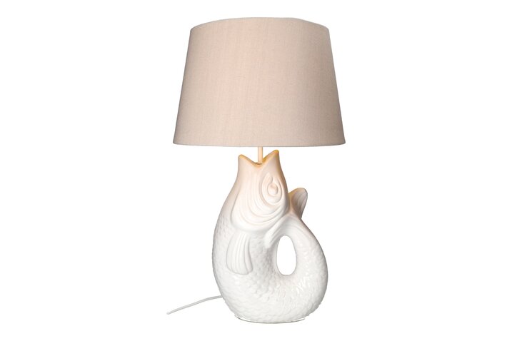 Monsieur Carafon, Fisch, Lampe, L, weiß
