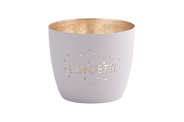 Madras, votive, M, motive: Konfetti, pastel gray/gold