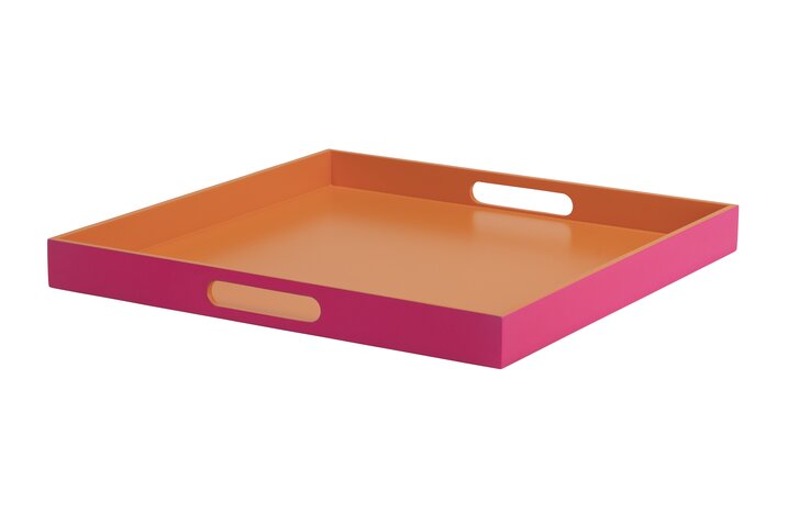 Spa, Tablett, M, quadratisch (40,4x40,4x4cm), 2 farbig, pink/orange