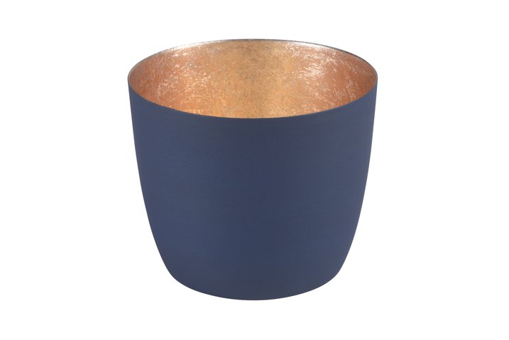 Madras, Windlicht, M, midnight blue/gold