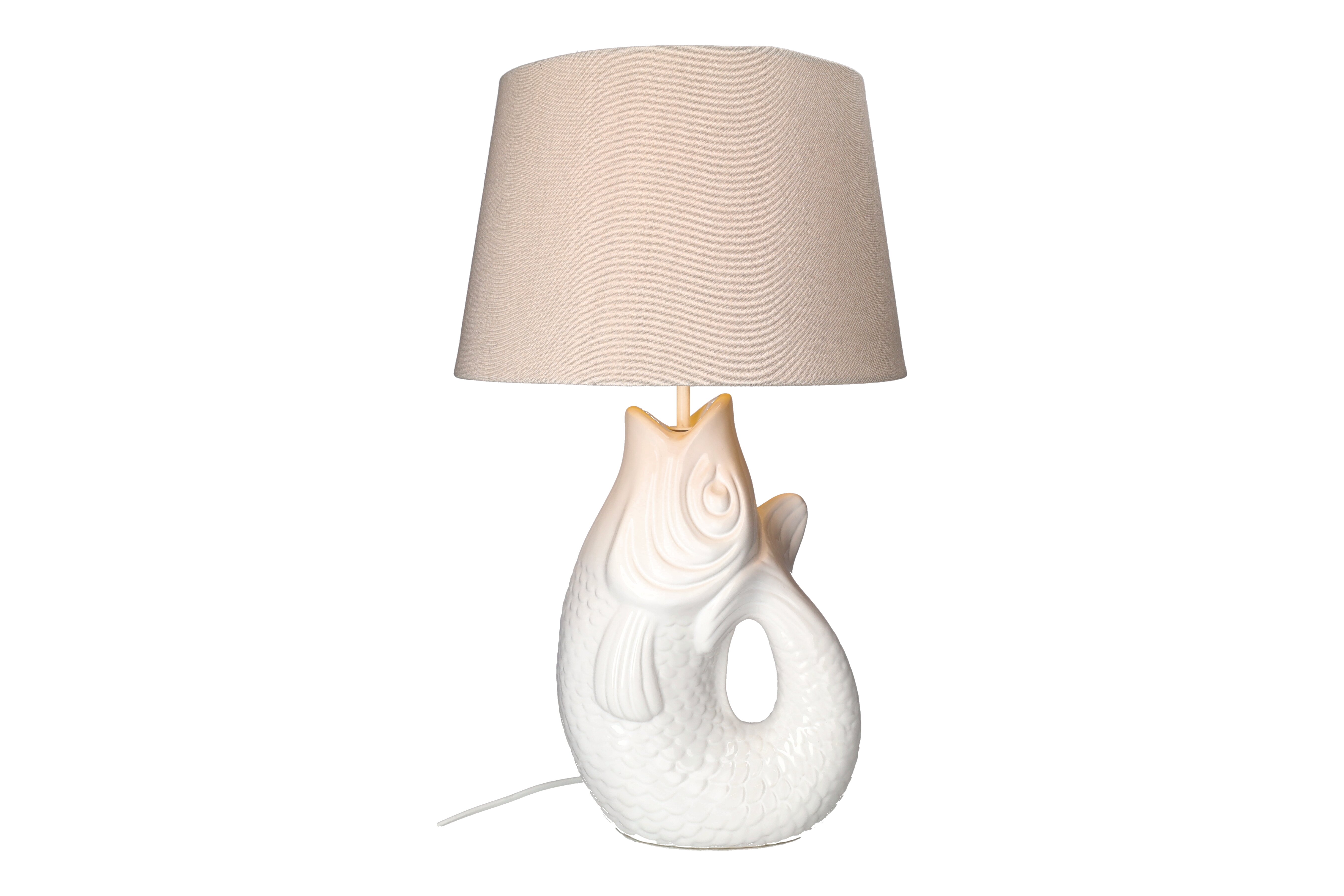 Monsieur Carafon, Fisch, Lampe, L, weiß