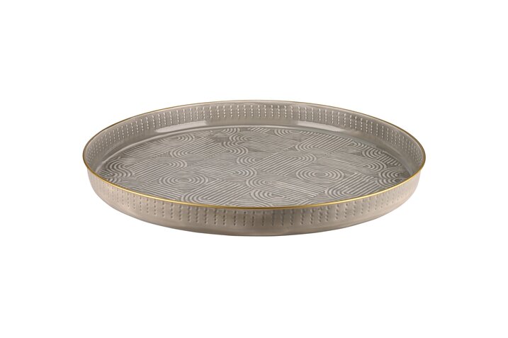 Atay, tray, d62cm, metal, gray