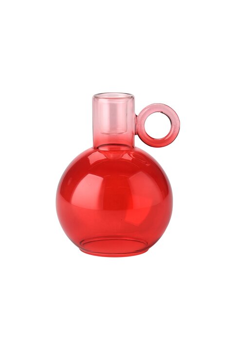 Voile, Kerzenhalter, Borosilikatglas, rosa/rot, gs