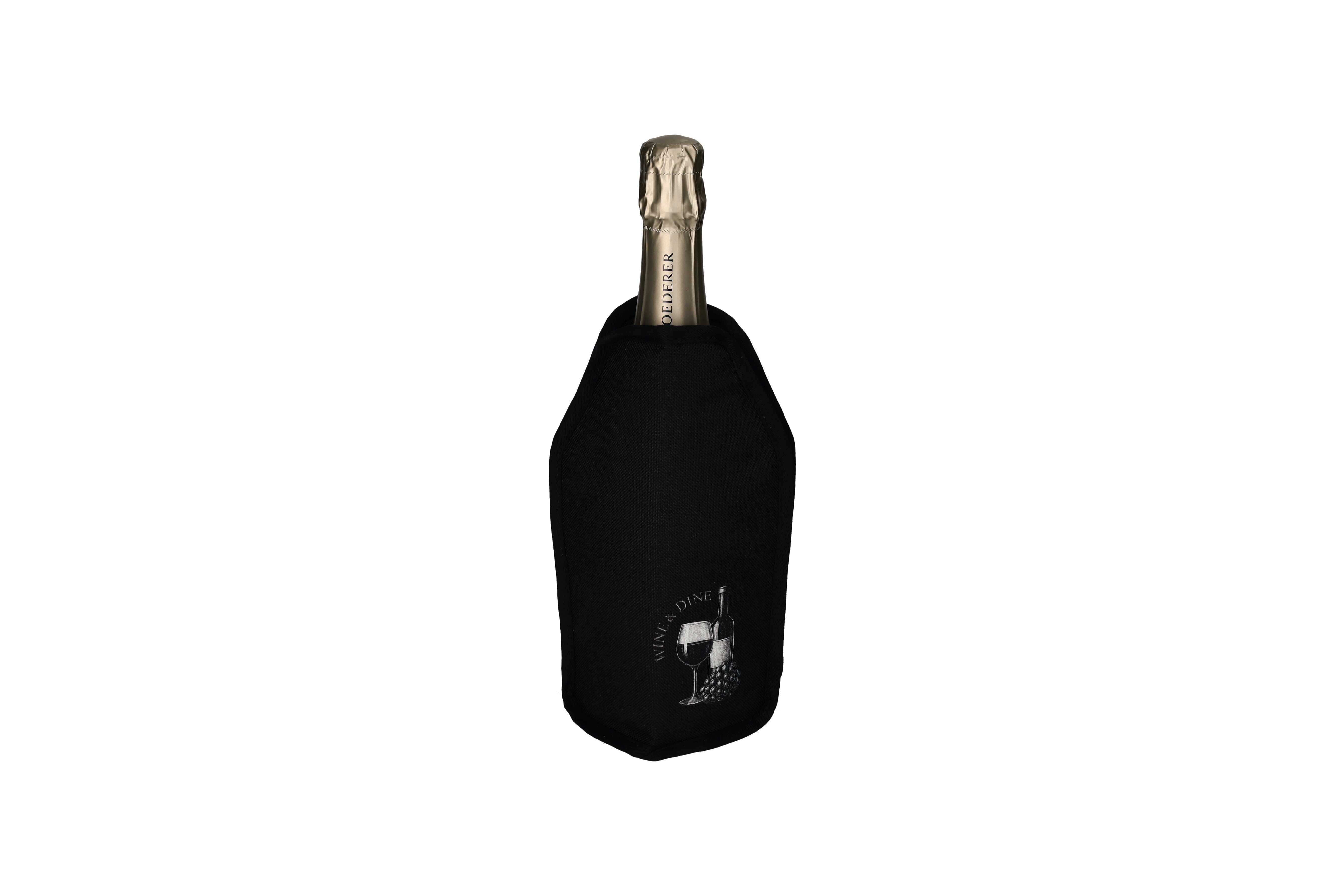 Froid, cooling sleeve, motive: wine and dine, black
