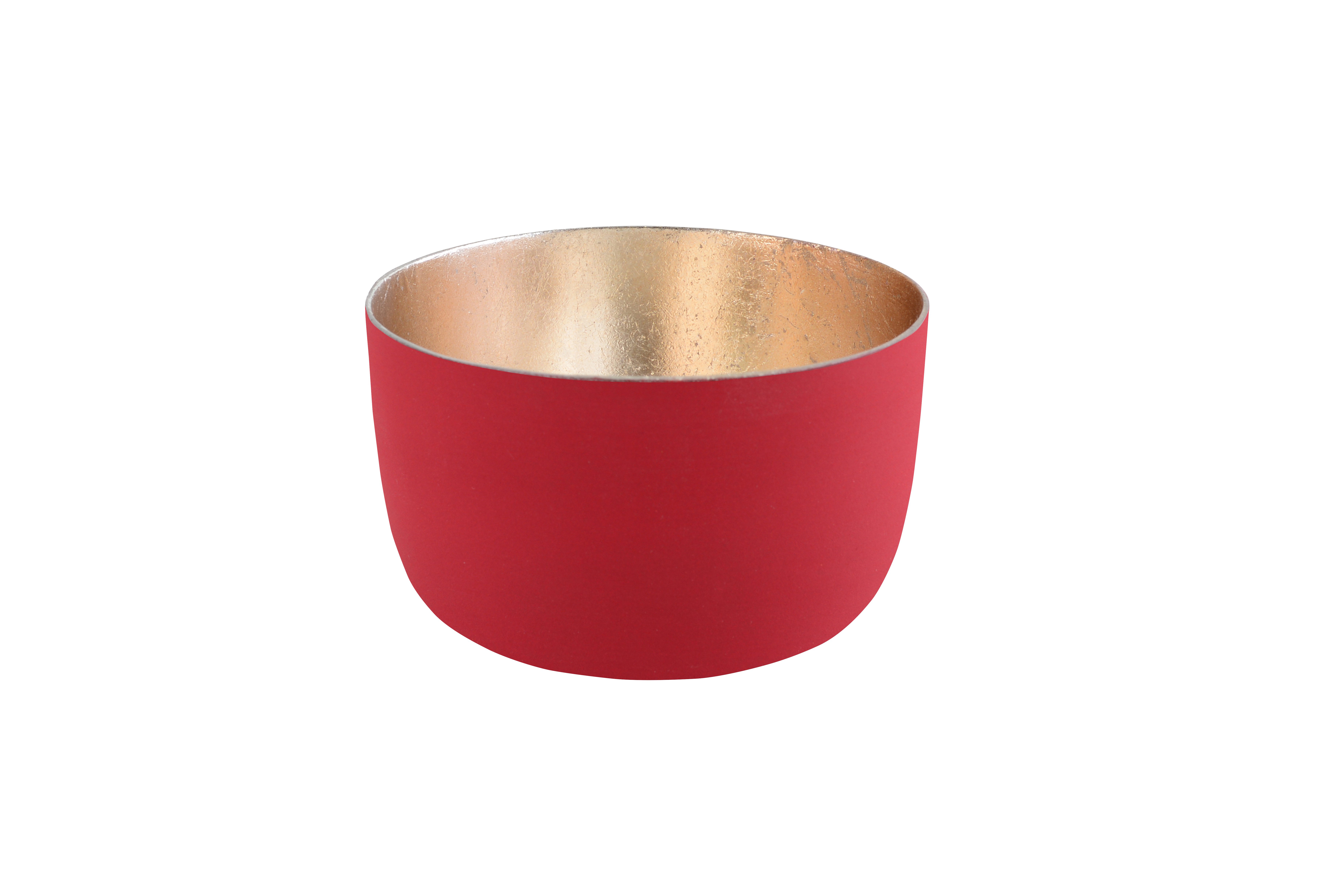 Madras, Windlicht, S, rot matt/gold