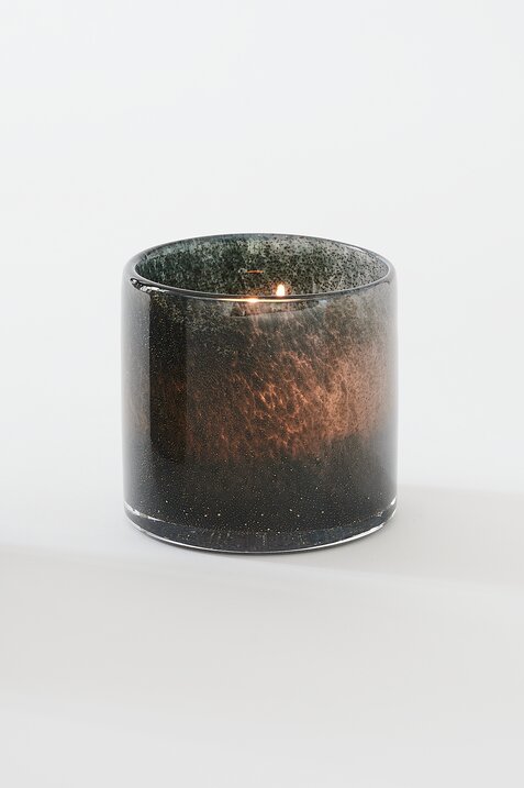 Linen, Windlicht, H8cm, Glitzer, Bubbles, anthrazit, df