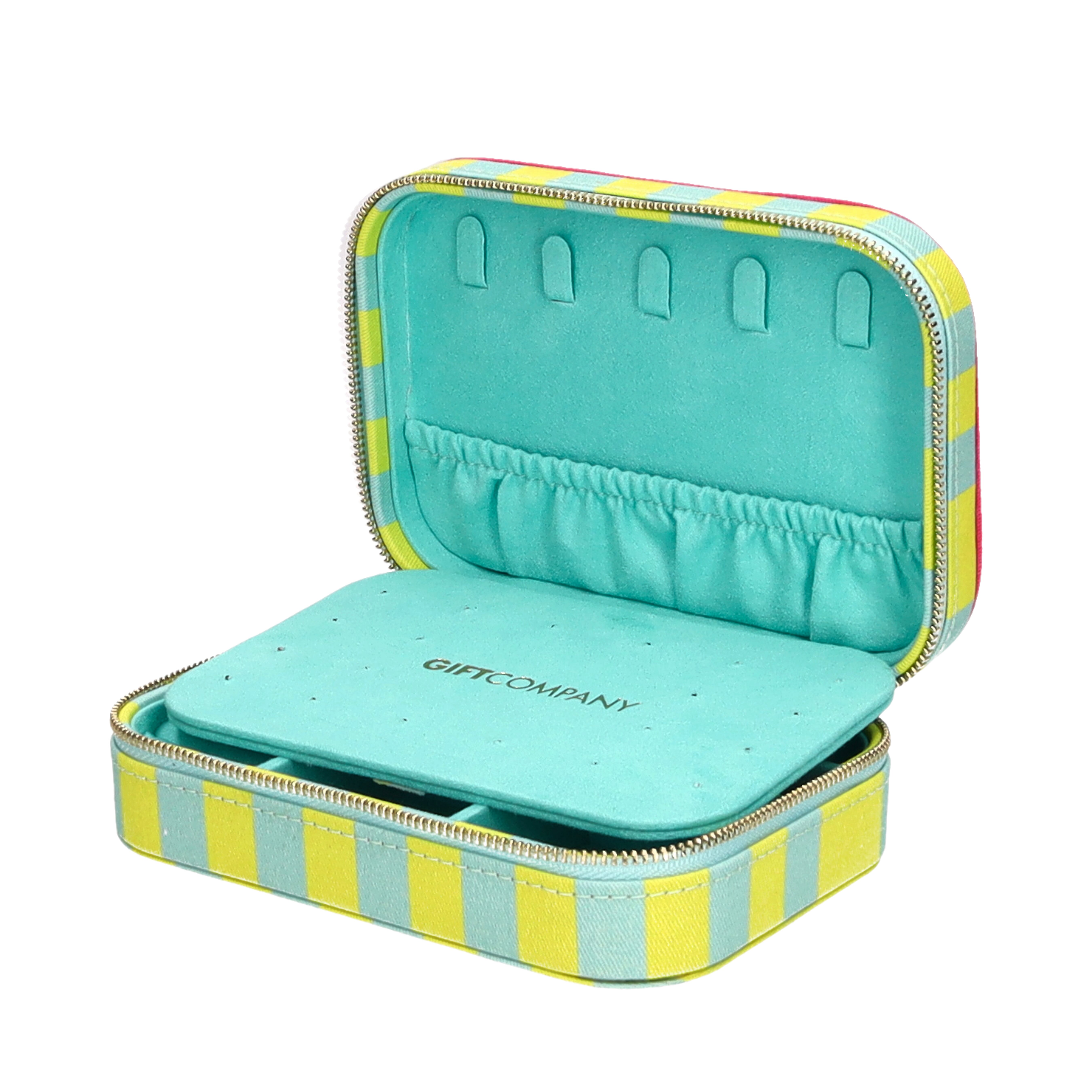 Treasure, Schmucketui, S, gestreift, hellgrün/ türkis