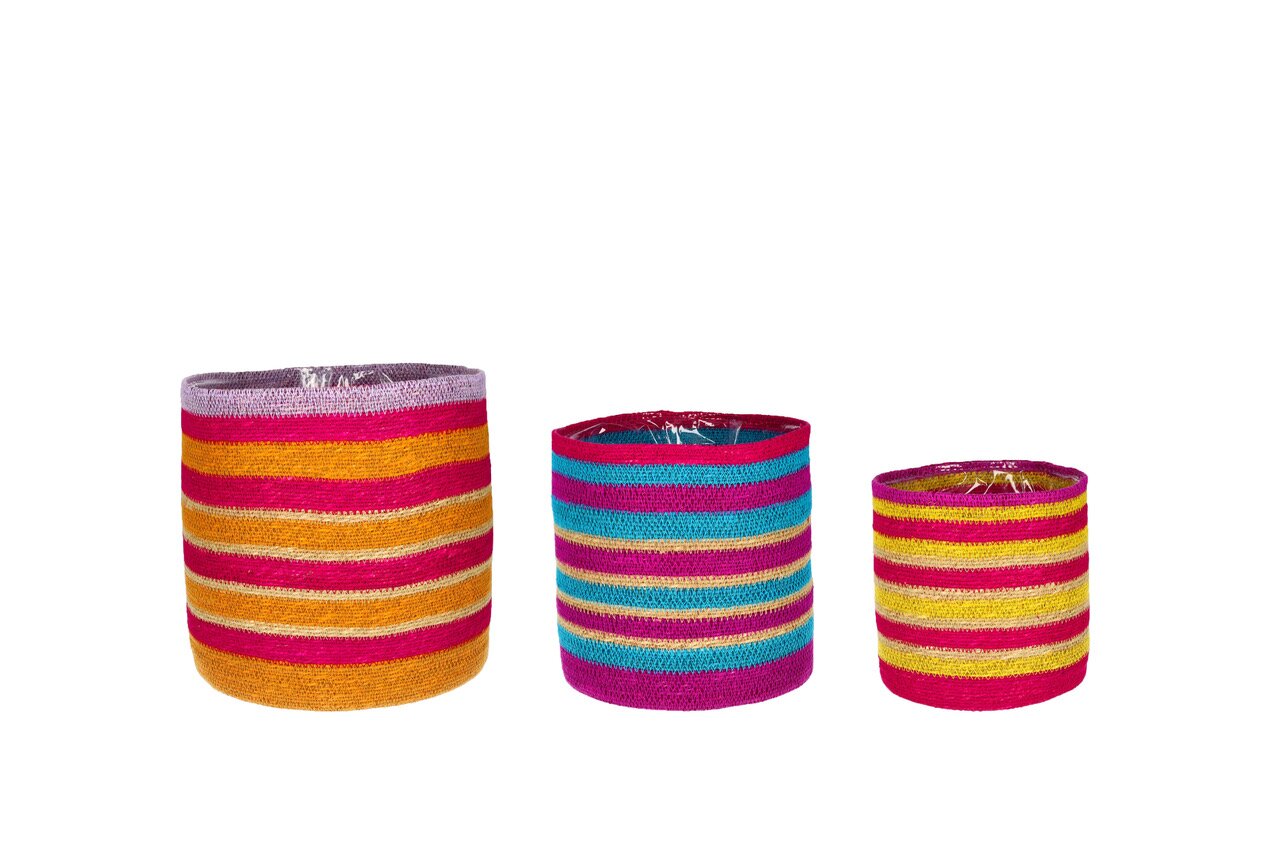 Boathouse planter set of 3pcs., multicolor