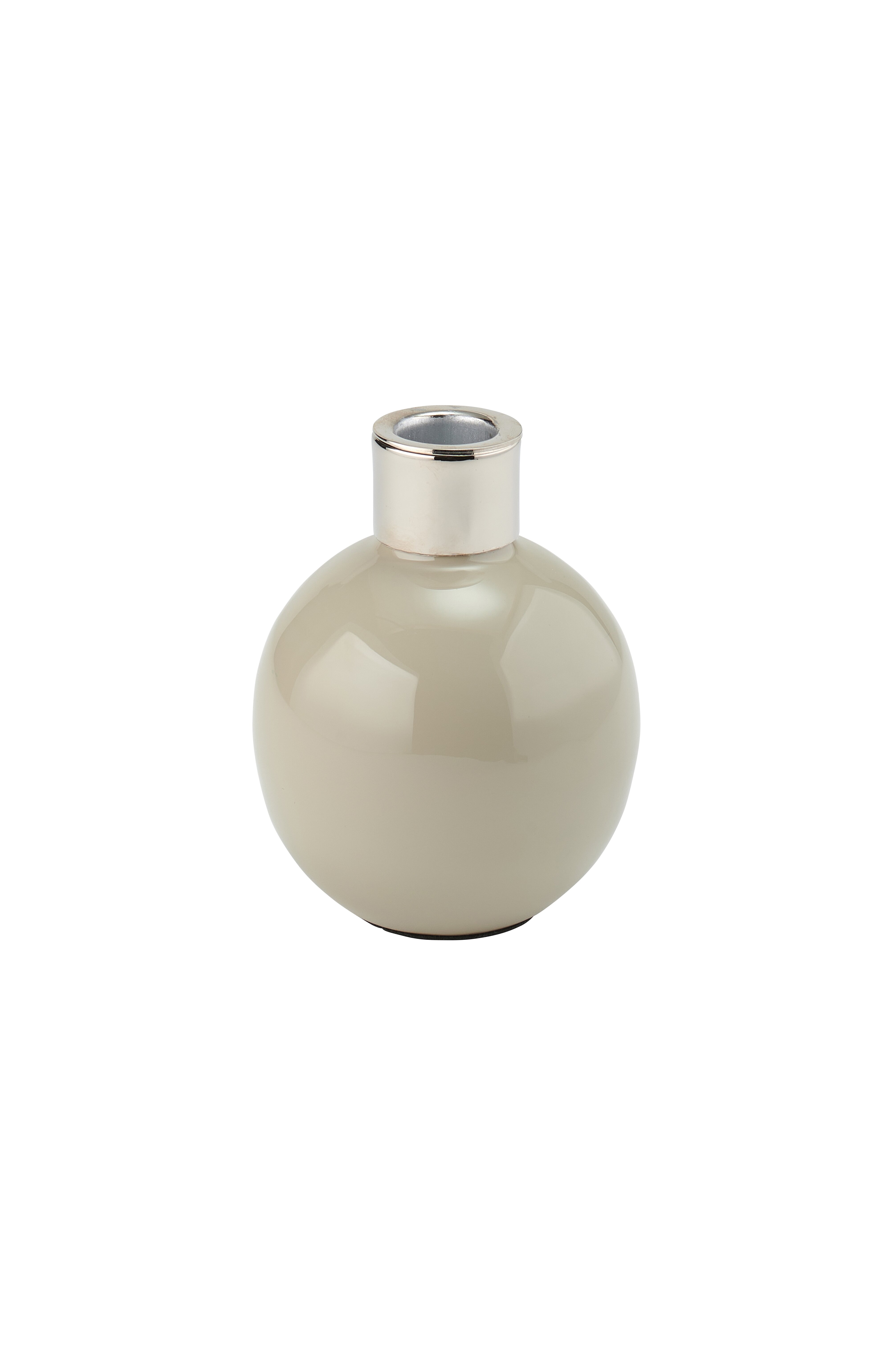 Saigon, Vase/Kerzenhalter, S(H11cm), Kugel, sandstone/silber