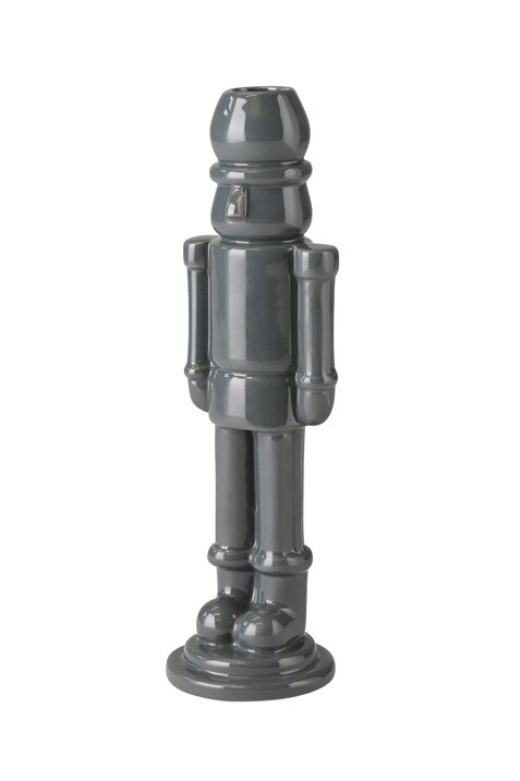 Schiaccianoci, Kerzenhalter, Nussknacker, H24,8cm, dunkelgrau
