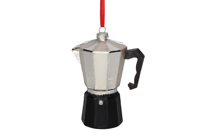 Hänger Espressokocher, schwarz/silber