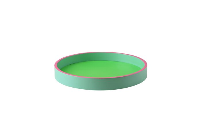 Spa, Tablett, S, rund (20x2,5x20cm), 3 farbig, neon grün/mint/neon pink