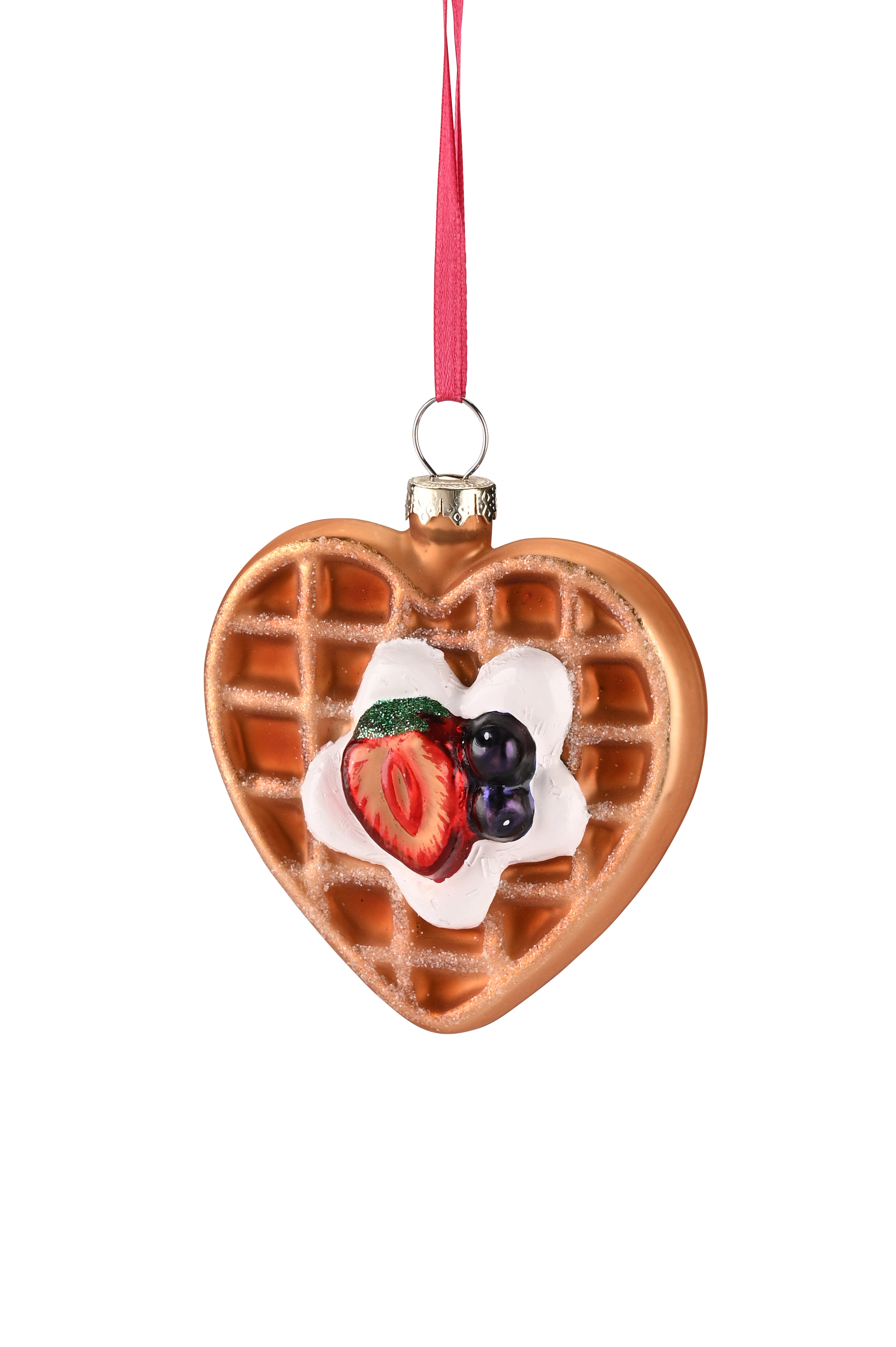 Hänger Waffel, Herzform, hellbraun