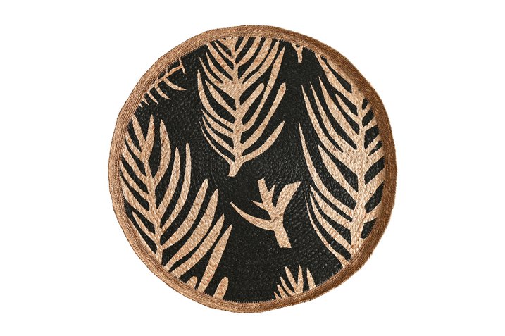 Havanna, Wand-/Tischdeko, D70 cm, Blätter, schwarz/natur