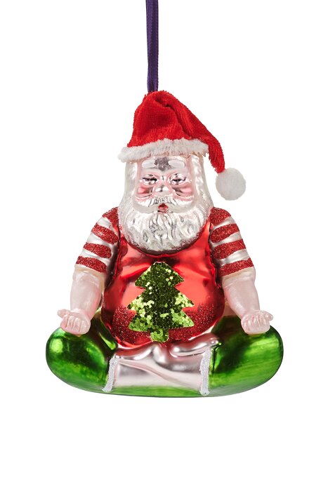 hanger meditating santa, red/green