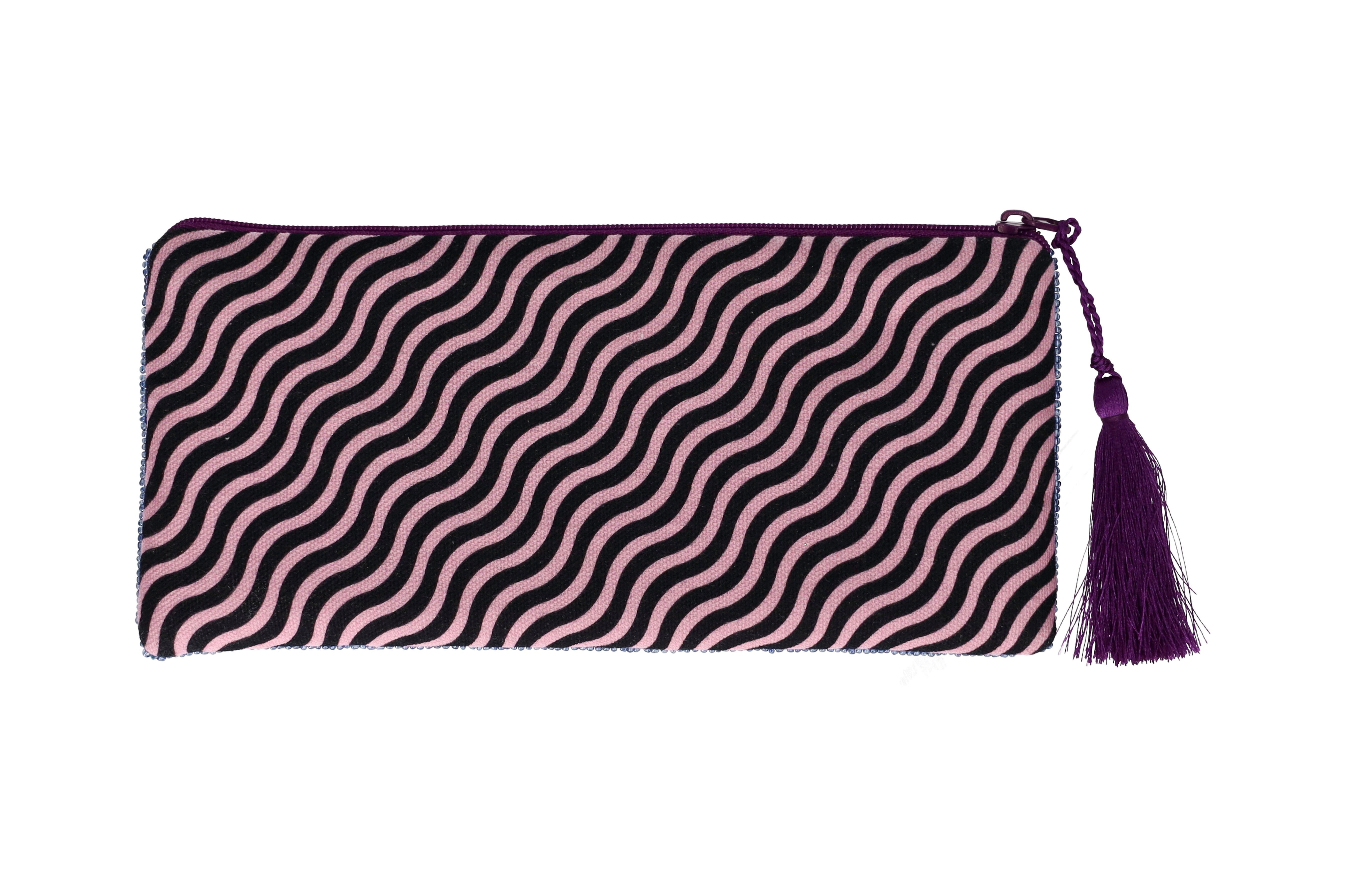 Elodie, cosmetic bag, L, motive: leopard, blue/pink