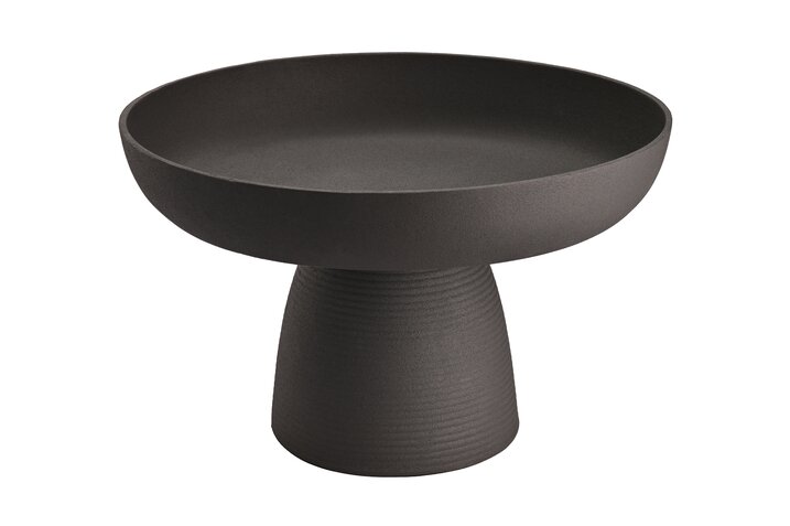 Schale mit Fuß, Aluminium, schwarz