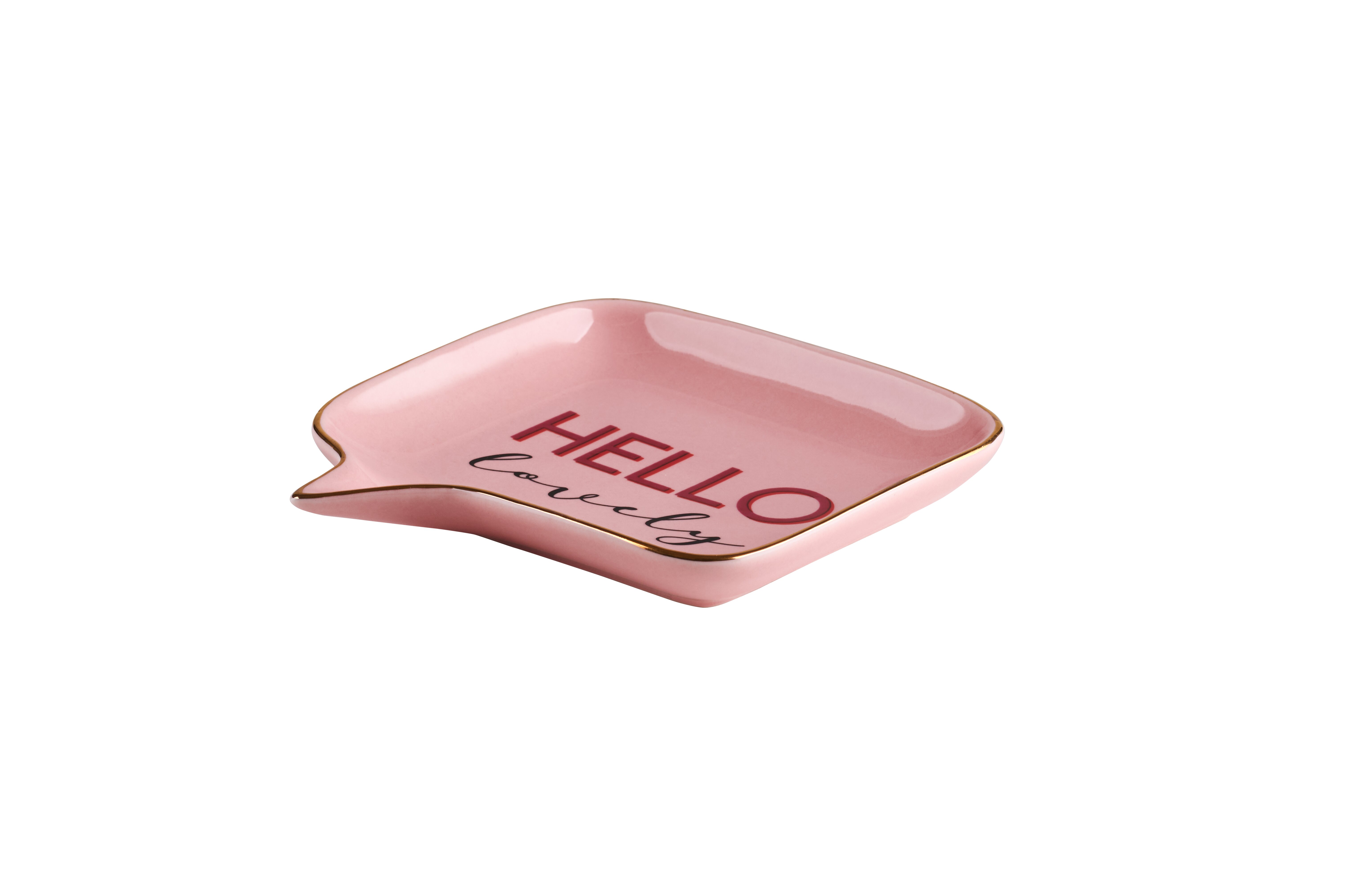 Love Plates, Deko-Teller, Porzellan, Sprechblase, Hello lovely, rosa