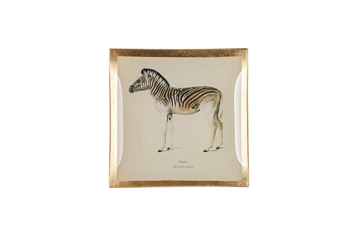 Love Plates, Glasteller S, Zebra, weiss